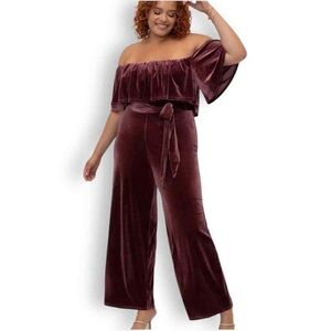Eloquii elements off the shoulder jumpsuit size 26
